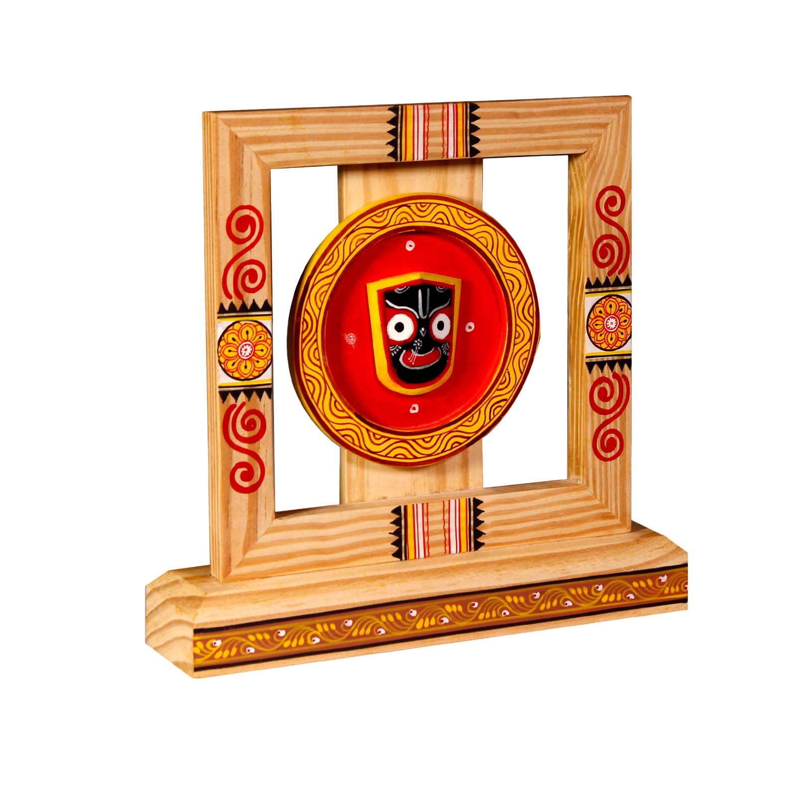 Lord Jagannath Pattachitra Art in Handcrafted Heritage Frame, Hand Painted 