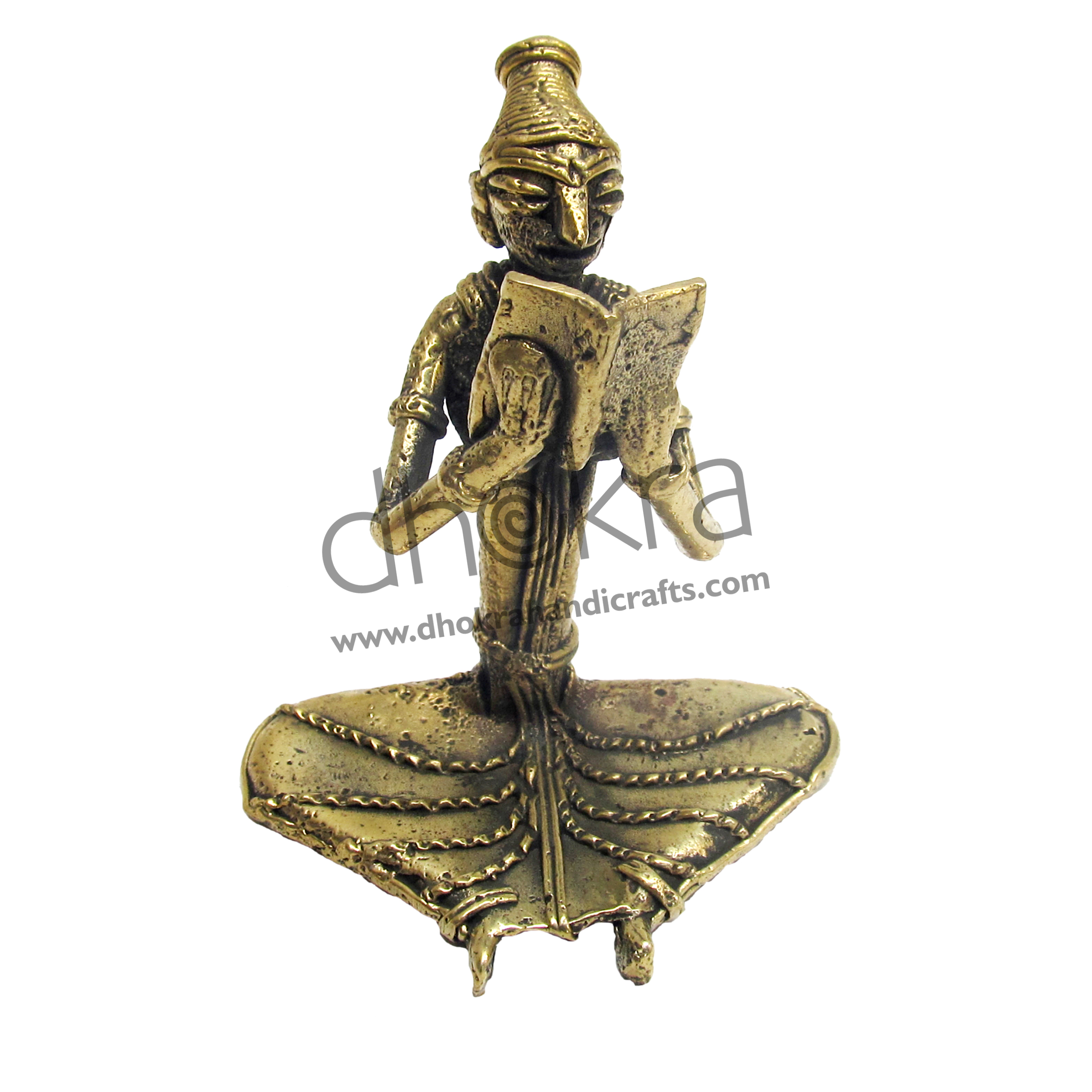 Dhokra Lady with a Book | home decor products | Dhokra