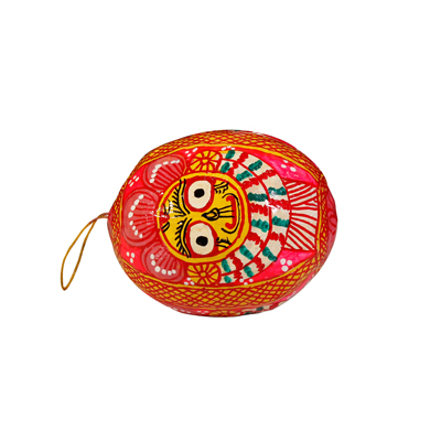 Handcrafted Pattachitra Jagannath Coconut Shell Wall Hanging