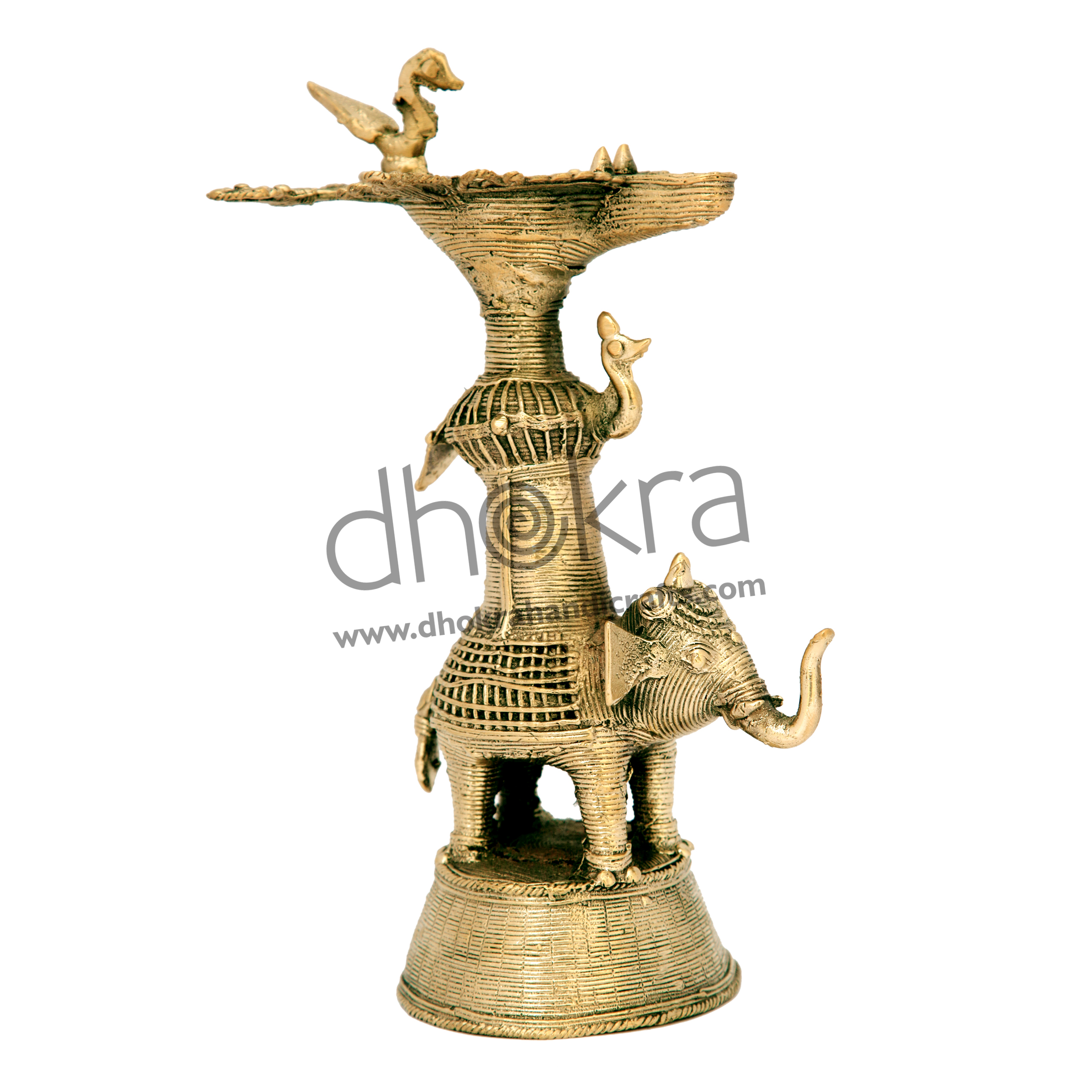Elephant shaped Dhokra Diya Stand